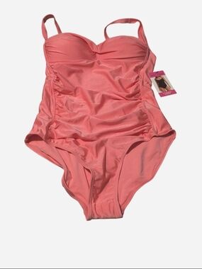 Betsey Johnson Coral Pink One-Piece Swimsuit